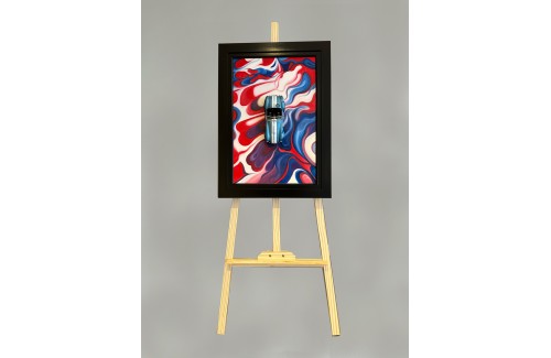 1/18 Model car ART PAINTING with black frame - 53 cm  x 73 cm
