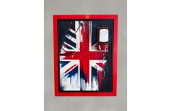  1/12 model car ART PAINTING with Red frame - 72 cm x 92 cm