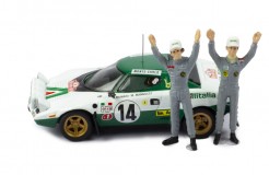 LANCIA STRATOS HF #14 S.Munari - M.Mannucci Winner Rallye Monte-Carlo 1975 with Figurines