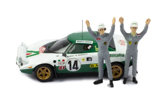 LANCIA STRATOS HF #14 S.Munari - M.Mannucci Winner Rallye Monte-Carlo 1975 with Figurines