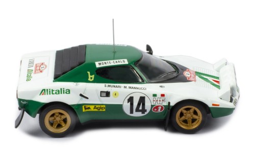 LANCIA STRATOS HF #14 S.Munari - M.Mannucci Winner Rallye Monte-Carlo 1975 with Figurines