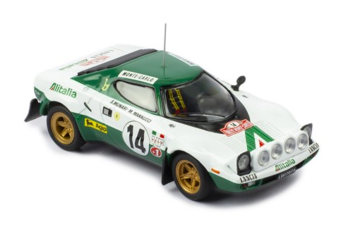 LANCIA STRATOS HF #14 S.Munari - M.Mannucci Winner Rallye Monte-Carlo 1975 with Figurines