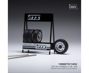 SET of 4 WHEELS 1/18 - ATS Matt Chrome and Silver