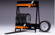 SET of 4 WHEELS 1/18 - Saab type Wheels - Silver  