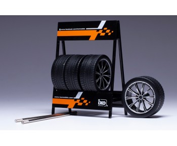 SET of 4 WHEELS 1/18 - RS3 Wheels - Black / Silver