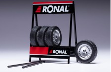 SET of 4 WHEELS 1/18 - Ronal Turbo -  Matt Chrome