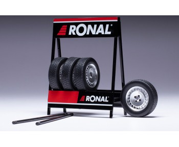 SET of 4 WHEELS 1/18 - Ronal Turbo -  Matt Chrome